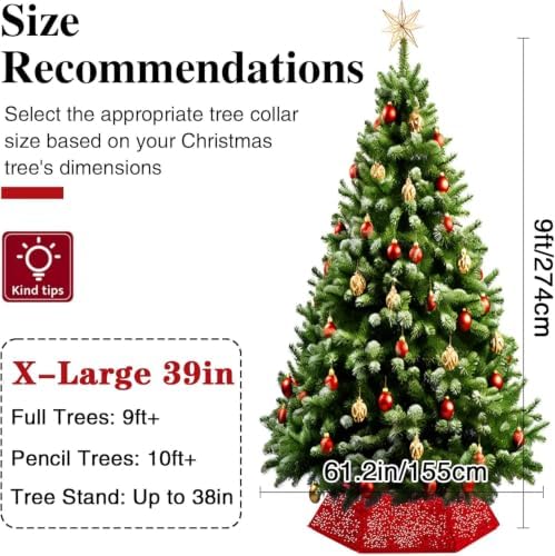 XmasExp Christmas Tree Collar, 24-36 inch Sequin Tree Skirt Stand Base Cover for Home Decor (Black, X-Large) - Image 4