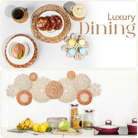 11-Piece (Vivid) Boho Wall Basket Decor – Handmade Woven Wall Baskets, Bohemian Farmhouse Wall Art, Rustic Hanging Basket Set for Living Room, Bedroom & Kitchen summer decoration - Image 7