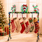 Treela Christmas Stocking Holder Stand for Floor Metal 6 Hook,Candy Joy by Treela