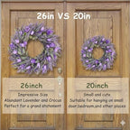 26" Large Spring Wreaths For Front Door-Large Lavender Tulip Easter Wreath Flower Wreath Summer Spring Door Wreaths Outdoor All Season Spring Decoration for Home Porch Room Window Wall Farmhouse Decor - Image 2