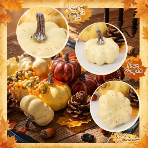 52 Pcs Fall Table Decor, 2 Orange Runners 4 Maple Leaf Garland - Image 3