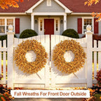 26 Inch Fall Wreaths for Front Door Large Autumn Wreath Outdoor Decor - Image 6