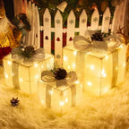 Set of 3 Valentines Day Lighted Gift Boxes,Outdoor Indoor Holiday Decorations,Plug-in 65 LED Light Up Present Boxes for Indoor Outdoor Home Yard Lawn Holiday Wedding Birthday Party Decor by Unknown