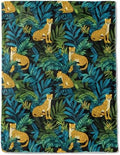 Tropical Leopard Fleece Blanket - Lightweight Soft Cozy Gifts Throw for Nature Lovers,Kids,Women,Men,Exotic Jungle Amongst Lush Greenery Blankets,Wild Boho Home Room Modern Art Decor 60x80in by AINORI