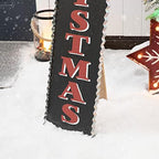 Glitzhome 35"H Rustic Wooden Sign Black Merry Christmas Vertical Porch Sign Farmhouse Standing Christmas Welcome Sign Xmas Hanging Décor Holiday Party Sign Wall Door Decorations - Image 4