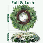 20-22" Green Eucalyptus Spring Summer Wreath with Lamb’s Ear - Image 5