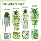 XunYee 12 Pack Fake Plants & Hanging Plant Set for Wall Plant Decor, White - Image 2