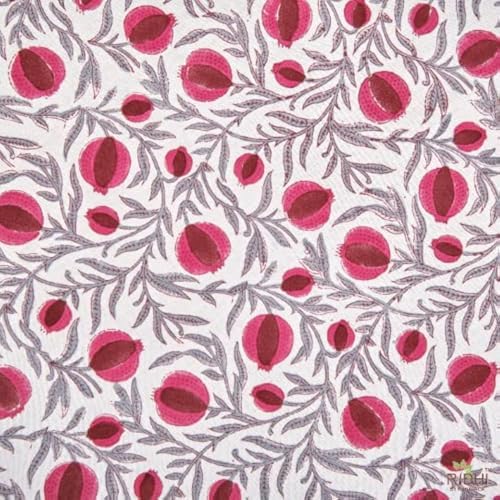 Ridhi Sangria Red Hand Block Print Table Runner 16x90 Inch 100% Cotton by Ridhi