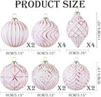 16Pcs Vintage Rustic Christmas Ball Ornaments - Large Shatterproof Neutral Christmas Ornaments Set Farmhouse Christmas Decor for Xmas Tree Home Party Holiday (Pink) - Image 2