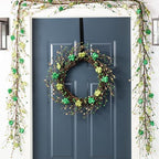 Glitzhome 6ft St. Patrick's Garland Decorations Shamrock Garland with Berry Picks for St. Patrick's Day Party Holiday Fireplace Mantel Front Door Table Decor - Image 7