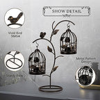 Decorative Birdcage Candle Holders for Tealight Candles, 13.8in Tall Black Vintage Candle Holder, Metal Bird cage Candle Stands for Rustic Home Decor Table Wedding Christmas Centerpiece Bird Decor - Image 6