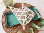 AVKA Studio Washable Cotton Print Napkins 18x18 inches - Set of 12 - Everyday Use or Dinner Party and Events - Off White Indian Block Printed Fabric - Image 3