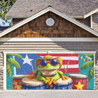 7 * 16ft Vibrant Puerto Rico Garage Door Banner, Tropical Island Style Decor Flag, Retro Castle Pattern Photo Backdrop, Cultural Pride Background for Outdoor Festival Holiday Garage Door Decoration by ANNAQUEEN