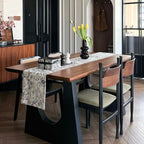 Thick Jacquard Black and White Table Runner, 12x144 Inch - Image 2