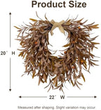 22 Inch Artificial Fall Heart Wreath for Front Door with Olive Leaves - Image 3