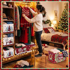 6 Pcs Large Christmas Storage Baskets, Buffalo Plaid Snowman Xmas Bins - Image 5
