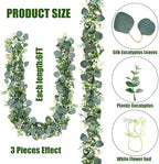 Sggvecsy 6 Pack Artificial Eucalyptus Garland Eucalyptus Leaves Vines Greenery Garland Faux Silver Dollar Eucalyptus Leaves for Table Party Wedding Indoor Outdoor Home Mantle Wall Decor - Image 5