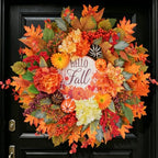 Fall Wreaths for Front Door 24" Autumn Harvest Wreath with Dahlias by Bloeien