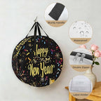 Happy New Year Round Storage Bag 36 Inch, Celebrate Firework Colored Ribbon Clothes Storage Container with Handles Heavy Duty Organizer for Comforter, Bedding & Holiday Wreaths - Image 5