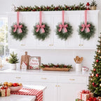 6 Pack 10 Inch Small Christmas Wreaths for Kitchen Cabinet - Image 4