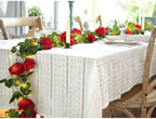 FiveSeasonStuff 29 Ft 4 Pack Christmas Red Rose Silk Flower Garland Artificial Flowers Decoration Hanging Floral with 66 feet String Lights - Image 2