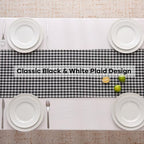 Black White Plaid Gingham Ruffle Table Runner Cabinet Cover 13"x108" - Image 4