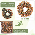 24" Tulip Fall Wreath for Front Door Real Touch Fade-Resistant - Image 3