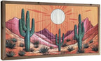 flangairy 24x12 Inch Cactus Macrame Wall Art, Southwestern Desert Decor by flangairy