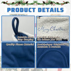 Traditional Christmas Stockings for Family Holiday Decorations and Xmas Tree Fireplace (6, Navy Blue-Grain-Large) - Image 3
