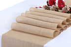 MDS® Pack of 12 Natural Burlap Table Runner, 12 x 108 Inch, Jute Vintage Rustic Farmhouse Boho Table Decor for Wedding Reception, Dining Table, Bridal Shower, Baby Shower & Holiday Party Decorations - Image 3