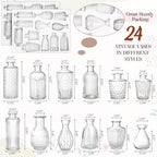Dandat 24 Pieces Small Clear Vase Bulk 12 Style Decorative Bud Vase - Image 2