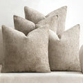 MIULEE Soft Decorative Chenille Pillow Covers Khaki 18x18 Pack of 4 by MIULEE