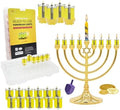 Hanukkah Pre-Filled Natural Olive Oil Glass Cup Candles, 2.5 Hours, 100 Percent Olive Oil Pre-Filled Ready to Use - 44 Cups for All 8 Nights of Hanukkah by TheDreidelCompany