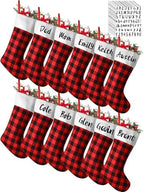 Tatuo 12 Pack Christmas Burlap Stockings Hanging,Black Red by Tatuo