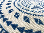 Fennco Styles Boho Geometric Fringe Decorative Cotton Placemats 13-inch Round, Set of 4 - Blue Heat Resistant Insulation Table Mats for Home Decor, Dining Table, Banquets and Special Events - Image 4