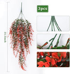 RECUTMS Artificial Monkey Hanging Plants Faux Draping Trailing Greenery 3Pc - Image 2