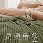 Bedsure Soft Twin Blanket for Bed Decor Gifts Moss 60"x80" - Image 5