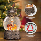 Christmas Snow Globes Lantern, Gingerbread Man Musical Snow Globes with Swirling Glitter Effects, USB/Battery Powered with 6-Hour Timer, Christmas Decorations - Image 2