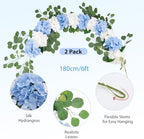 Auihiay Artificial Flower Garland, Silk Hydrangea Garland, 2Pcs Total 12ft - Image 3