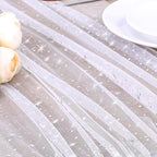 Silver Gauze Table Runner Fabric Sparkling Star 10ft Rectangular 6pcs Bulk - Image 4