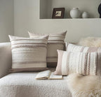 Cethom Boho Throw Pillow Covers 20x20 Inch Set of 2, Khaki Textured Decorative Couch Pillow Cases for Farmhouse Home Decor, Accent Cushion Cover for Sofa, Bed, Living Room, Bedroom - Image 5