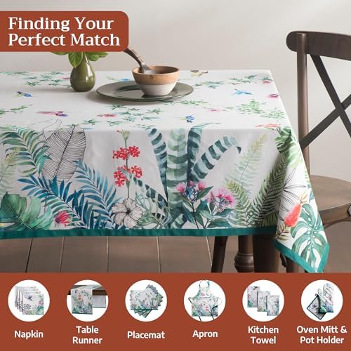 Maison d' Hermine Table Cloth Rectangle Table Reusable 100% Cotton 70"x90" - Image 4