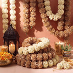 Giegxin 15 Pack 5ft Marigold Garland for Decor, Cream White, Brown - Image 4