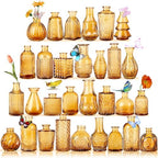 Glass Bud Vases,Small Vase for Flower,Vases for Centerpieces,Vintage Mini Vases for Wedding Decor,Home Table Decorations Diffuse Bottles,Ideals for Gifts(Pack of 30,Dark Brown) by earthgadgets