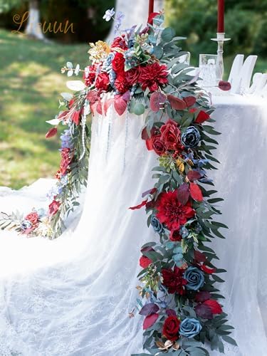 Lisuun 9FT Artificial Wedding Arch Flower Garland for Table Decor - Image 5