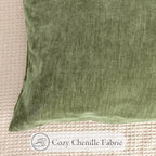 JoraLion Chenille Lumbar Pillow Covers 12x20 inch Olive Sage Green - Image 3