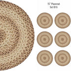 Homespice Cookie Dough Jute Braided Placemats, Round 15" Set of 6 - Image 4