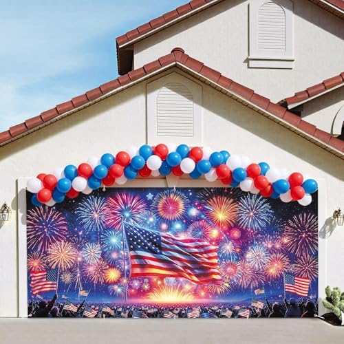 7x16FT Independence Day Garage Door Banner Eagle American Flag Garage Door Cover Decoration for Patriots Party (USA Flag, 7 * 16) - Image 7