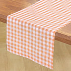 Solino Home 100% Pure Linen Table Runner Apricot, Gingham Check 14 x 108 in - Image 2