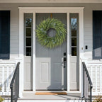 26" Artificial Eucalyptus with Fake Saw Grass Wreath for Front Door Decor - Image 3